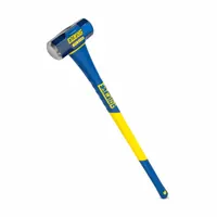 Standard Sledge Hammer: Steel, Fiberglass Handle, 8 lb Head Wt, 1 7/8 in Dia, 36 in Overall Lg (MPN ESH-836F)