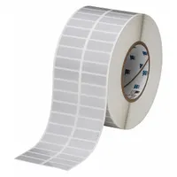 Pre-Cut Label Stock Roll: 1/2 in x 1 1/2 in, 1/2 in, Polyester, Gray, 10,000 Labels per Roll (MPN THT-37-413-10)
