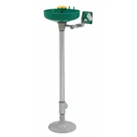 HAWS Plumbed Eyewash: Std, Floor Mnt, Eyes and Face Coverage, Covered, Plastic Bowl, Push Plate (MPN 7261-7271)
