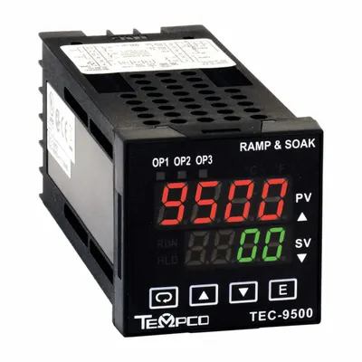 TEMPCO Temperature Controller: TEC-9500, 1/16 DIN Size, Programmable, PID, 90 to 250V AC - Temperature Controllers