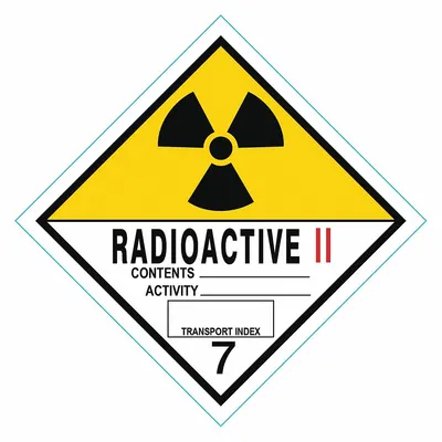 OEM DOT Container Label: Radioactive II - Class 7: Radioactive