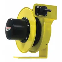 CONDUCTIX-WAMPFLER Extension Cord Reel: Ratchet Lock, 100 ft Cord Lg, 12 AWG, SJOW, 5-20P, Yellow (MPN XA-141120310011)