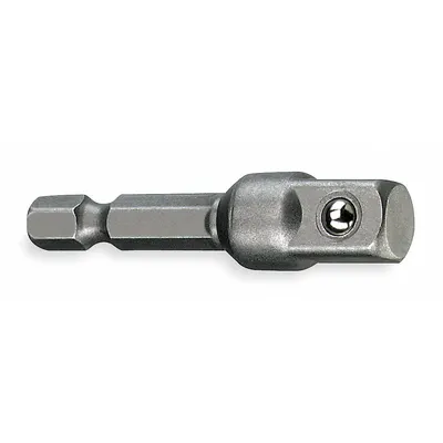 DEWALT Socket Adapter: 1/4 in Input Drive Size, Black Oxide, 3/8 in Output Drive Size - 1/4" Male Hex Drive Impact Socket Adapters