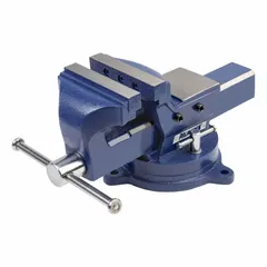 This combination bench and pipe vise is constructed from steel with a 4-inch jaw face width and a 4-1/4-inch maximum jaw opening. It is designed for clamping and holding workpieces during machining, assembly, or repair tasks, providing a secure grip on both flat stock and pipes.