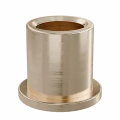 This flanged sleeve bearing is made from SAE 841 bronze and is lubricated for general purpose use. It has a 5/16 in bore, 7/16 in OD, and 1/2 in length, with an operating temperature range of -35°F to 300°F. The flanged design supports radial and axial loads in rotating or oscillating shaft applications. Sold in a pack of 10.