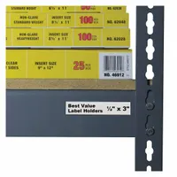 C-LINE Label Holder: 1/2 in x 3 in, Clear, Slide-In, 50 Label Holders, Self-Adhesive, Plastic, 50 PK (MPN 87607)