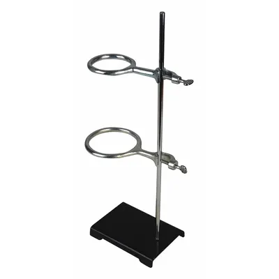 UNITED Support Stand and Rings: Steel, 3 in_4 in_5 in Rod Dia, 20 in Overall Lg - Lab Support Stands with Rod Included