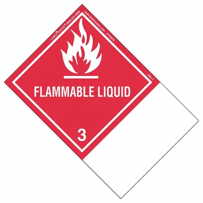 LABELMASTER Container Label: Flammable Liquid, 5 7/8 in x 3 15/16 in, 5 7/8 in Label Ht - Class 3: Flammable Liquids