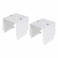 Steel surface mount bracket with white powder-coated finish. Designed for Linear High Bay 6A fixtures from 85W to 210W. Dimensions: 4 3/4 in height, 2 1/3 in width. Two brackets required per fixture for installation.