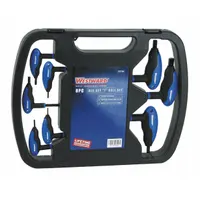 WESTWARD Hex Key Set: 6 - 10 Pieces, T, Metric, Single Ball End, Long, 8 Pieces, Organizer, 2 Tips