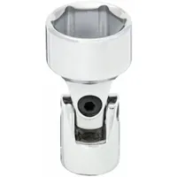 WESTWARD Flex Socket: 3/8 in Drive Size, 21 mm Socket Size, 6-Point, Std, Chrome