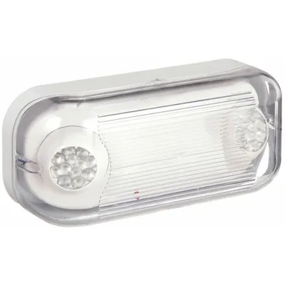 COMPASS Emergency Light: 1.15 W Lamp Watt, 2.3 W Emergency Watt, 120/277V AC, 2 Lamp Heads - Plastic Wet Location Emergency Lights