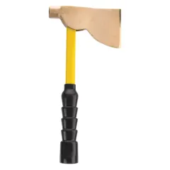 This non-sparking hatchet features an aluminum bronze blade and head, reducing ignition risk in flammable environments. With a 2.2 lb head weight and 3 3/4 in cutting edge, it is suited for cutting and chopping tasks where spark prevention is critical. The multi-component handle provides secure grip. Meets DIN standards.