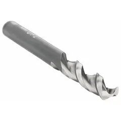 This 23/32" diameter cobalt drill bit features a parabolic flute and fast spiral design for efficient chip evacuation in screw-machine and CNC applications. The 130° point provides precise hole starting and reduced thrust. Suitable for drilling in metal workpieces where chip clearing is critical.