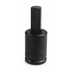 Fixed insert hex impact bit socket with 9/16 in tip size and 3 3/4 in overall length. Designed for use with impact drivers to fasten or loosen hex-head fasteners in assembly, maintenance, and repair tasks.