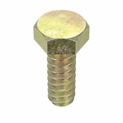 SEMS Screw: M6.3 Size, 14 mm Lg, Steel, Zinc Yellow, External Hex, Hex Washer - Hex Head Washer Sheet Metal Screws