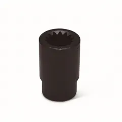 This #5 Spline Drive SAE impact socket features a 1-1/2 in socket size with a 6-point deep design and 3-3/4 in overall length. It is intended for use with impact wrenches to drive or remove SAE hex fasteners in heavy-duty fastening applications. The socket has a Black Oxide finish.