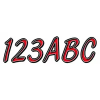 Letter and Number Label Set: Gen Identification/USCG, 3 in Character Ht, Proprietary, Black/Red (MPN GREBKG400)