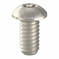 Tamper Resistant Screw: 1/4"-20 Thread Size, 1/2 in Lg, Stainless Steel, Plain, Button, 10 PK (MPN 91240)