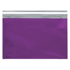Purple metallic glamour mailer measuring 9-1/2 by 12-3/4 inches. Supplied in a package quantity of 250. Designed for mailing and packaging applications such as shipping documents, samples, or promotional materials.