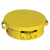 JUSTRITE Bench Can: 1/2 gal Capacity, Powder Coated Steel, Yellow (MPN 10291)