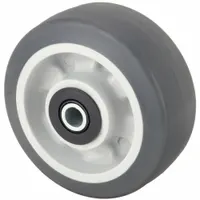 APPROVED VENDOR Caster Wheel: 5 in Wheel Dia., 2 in Wheel Wd, Rubber, 375 lb Load Rating, Plastic