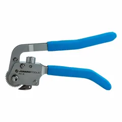 This tool is designed for scoring and slitting large cables and ducts, including cable jackets on large power cables. It features an adjustable blade depth from 1/8 to 3/8 in (3.18 to 9.53 mm) and is constructed with aluminum hardware. Suitable for ducts with a minimum diameter of 1.5 in and a handle length of 9 in.