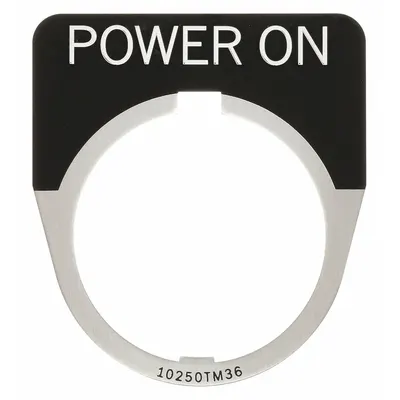 EATON Legend Plate: 30 mm Panel Mounting Size, Half-Round, 1 5/8 in Overall Wd - Push-Button Rings & Plates
