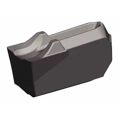Carbide insert for parting and grooving operations on lathes and turning centers. Used to cut off workpieces or create narrow grooves with tight tolerances in metalworking applications.