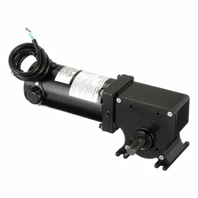 Dayton Gearmotor: Right Angle, 24V DC, TENV, 150 RPM, 63 in-lb Max Torque, 10:1 - Right Angle DC Gearmotors