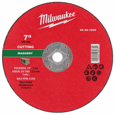 MILWAUKEE 49-94-1920 Type 1 Cut-Off Wheel - Cut-Off Wheels for Concrete & Masonry