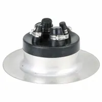 14"dia Alum Roof Vent Pipe Flashing: For Flat Roof, Round Base, For 4 Pipes, 2 in Max Pipe, Aluminum