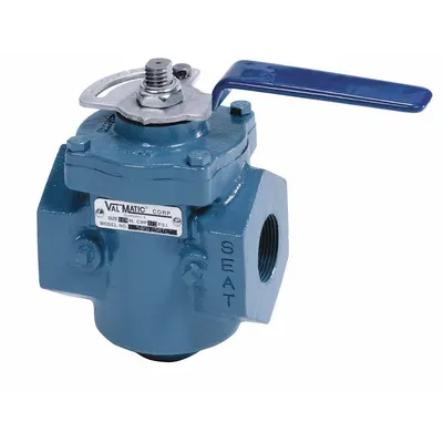 VAL-MATIC Plug Valve: For Wastewater Media, 2-Way, 2 in Pipe Size, Cast Iron, FNPT x FNPT - Cast Iron Industrial Process Plug Valves