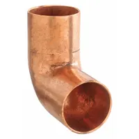 Wrot copper sweat fitting elbow with FTG x FTG connections for 2 in CTS copper tubing. Used to join two tubes at a 90-degree angle in plumbing, HVAC, and industrial piping systems. Suitable for soldering to copper tubing for water, gas, or steam lines