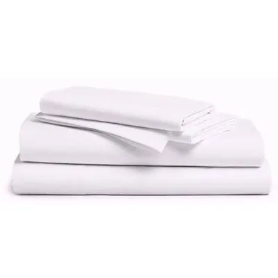 R & R TEXTILE Flat Sheet: White, 90 in Overall Lg, 54 in Overall Wd, Full Compatible Size - Institutional Sheets & Pillowcases