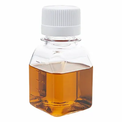 GLOBE SCIENTIFIC Media Bottle: PETG, 125 mL Capacity - mL, Closure Included, Sterile - Plastic Lab Media Bottles