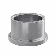 Lubricated general purpose metallic flanged sleeve bearing made from SAE 863 iron-copper material. Features a 1-1/4 in bore, 1-1/2 in OD, and 1 in length. The flanged design aids axial location in housings. Suitable for supporting rotating shafts in industrial machinery, conveyors, and pumps under moderate loads and speeds.