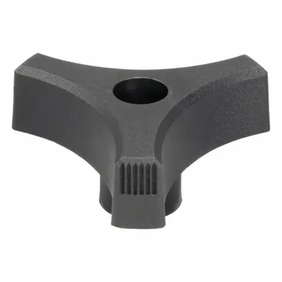 INNOVATIVE COMPONENTS Hand Knob: 3 Point, Plastic w/ Steel Thread, 3/8"-16 Thread - 3-Arm Knobs with Threaded Through-Hole