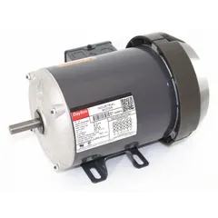 Totally enclosed fan-cooled (TEFC) 3-phase AC motor with rigid base mount. Rated 1/2 hp, 1725 RPM, 208-230/460V AC, 1.9-1.9/1.0 A full load current at 60 Hz. Suitable for industrial equipment such as pumps, fans, conveyors, and machine tools requiring protection from dust and moisture.