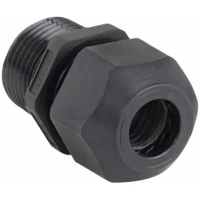 HUBBELL WIRING DEVICE-KELLEMS Liquid Tight Cord Connector: Nylon, 1/2 in MNPT, 0.17 in to 0.45 in, Black - Straight Plastic Cable Grips