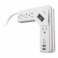 WOODS Surge Protector: 4 Outlets, 4 ft Cord Lg, 560 J Rated Energy, 15 A Current, White, 5-15P (MPN 41379)