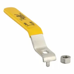 Steel lever and stem nut replacement handle for Apollo Series 94A valves. Includes lever for manual operation. Complies with CSA standards. Suitable for fluid handling systems requiring valve control.