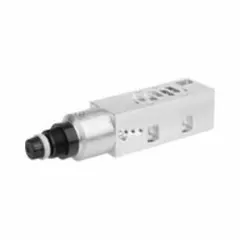 Sandwich manifold compressed air regulator module for pneumatic systems. Regulates air pressure within a range of 0.5 bar to 8 bar with a maximum flow rate of 1,050 lpm. Suitable for use in industrial automation, packaging, and material handling equipment requiring precise pressure control.