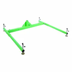This freestanding floor-mount base is designed for use with offset davit masts in confined space applications. It features an expandable design, measures 118 3/8 inches in length, and has a green galvanized finish.