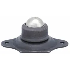 This flange mount ball transfer features an 11/16 in ball diameter, 3/16 in projection, and a 90 lb ball load capacity. It is used in material handling systems to provide low-friction, omnidirectional movement of items across work surfaces, commonly installed in conveyor lines, packaging stations, and assembly tables.