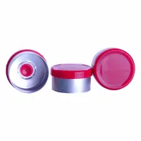 Lab Bottle Caps: 13 mm Dia, Red, Aluminum, Unlined, USP, 285 Closures Included, Colored (MPN W988009-S)