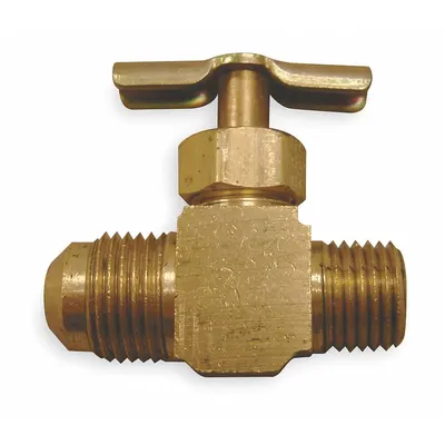 WEATHERHEAD Needle Valve: Inline Valve Body, Brass, 1/8 in Pipe Size, Flare x MIP - Brass Straight-Body Needle Valves