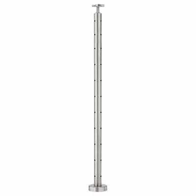 LAVI 49-C424/42/F/B/L/SF Corner Handrail Post, Floor Mounted, 1 Rail Level - Handrail Posts for Modular Handrail Systems
