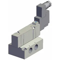 Solenoid Valve: SY7000 Series, Single Solenoid, Five-Way / Two-Position, 5 Ports, 24V DC, Female NPT (MPN SY7140-5DZ-02T). Key specifications — attr1082345: Single Solenoid Monostable; attr1082298: DIN Solenoid Connector; attr1082321: Internal Pilot; attr1082278: SY7140-5DZ-02T; attr1082335: Non-Locking; attr1082343: Solenoid Air Control Valve; attr1082348: SY7000.
