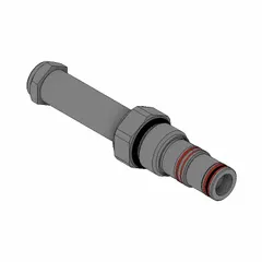 Screw-in, two-position, three-way solenoid cartridge valve with C10-3 cavity size. Steel body and spool with polyurethane seals. Electrical actuation for directional flow control in hydraulic or pneumatic systems.